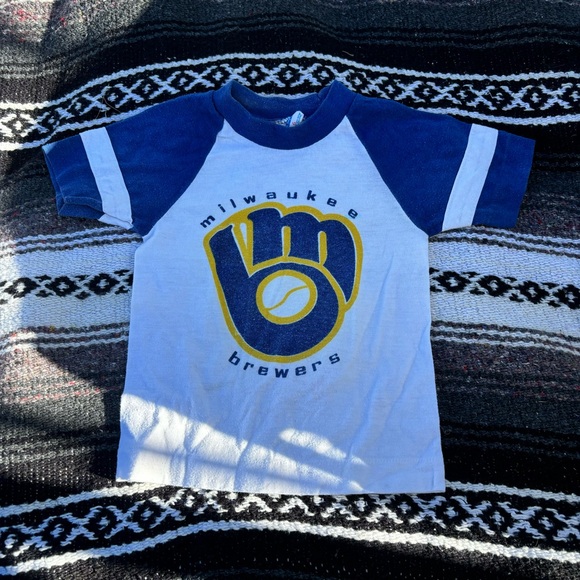 VTG CHAMPION MILWAUKEE BREWERS BASEBALL T SHIRT BABY SIZE 6 RARE